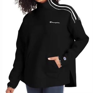 Champion Women's Sport Mock Neck Pullover in Black